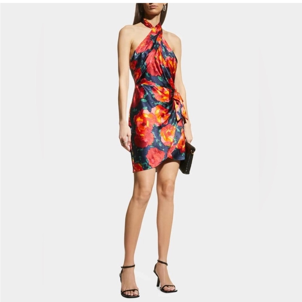 Cinq à Sept Red and Pink Floral Mini Dress